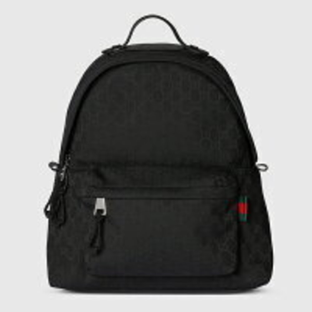 Gucci GG Backpack Web Stripe Black Canvas